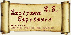 Marijana Božilović vizit kartica